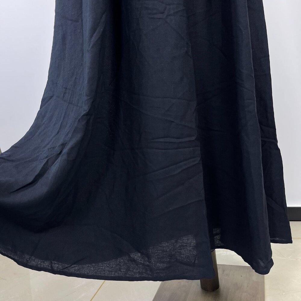 NWOT Farm Rio Linen Blend Black Sleeveless Maxi Dress Size L - Picture 5 of 12